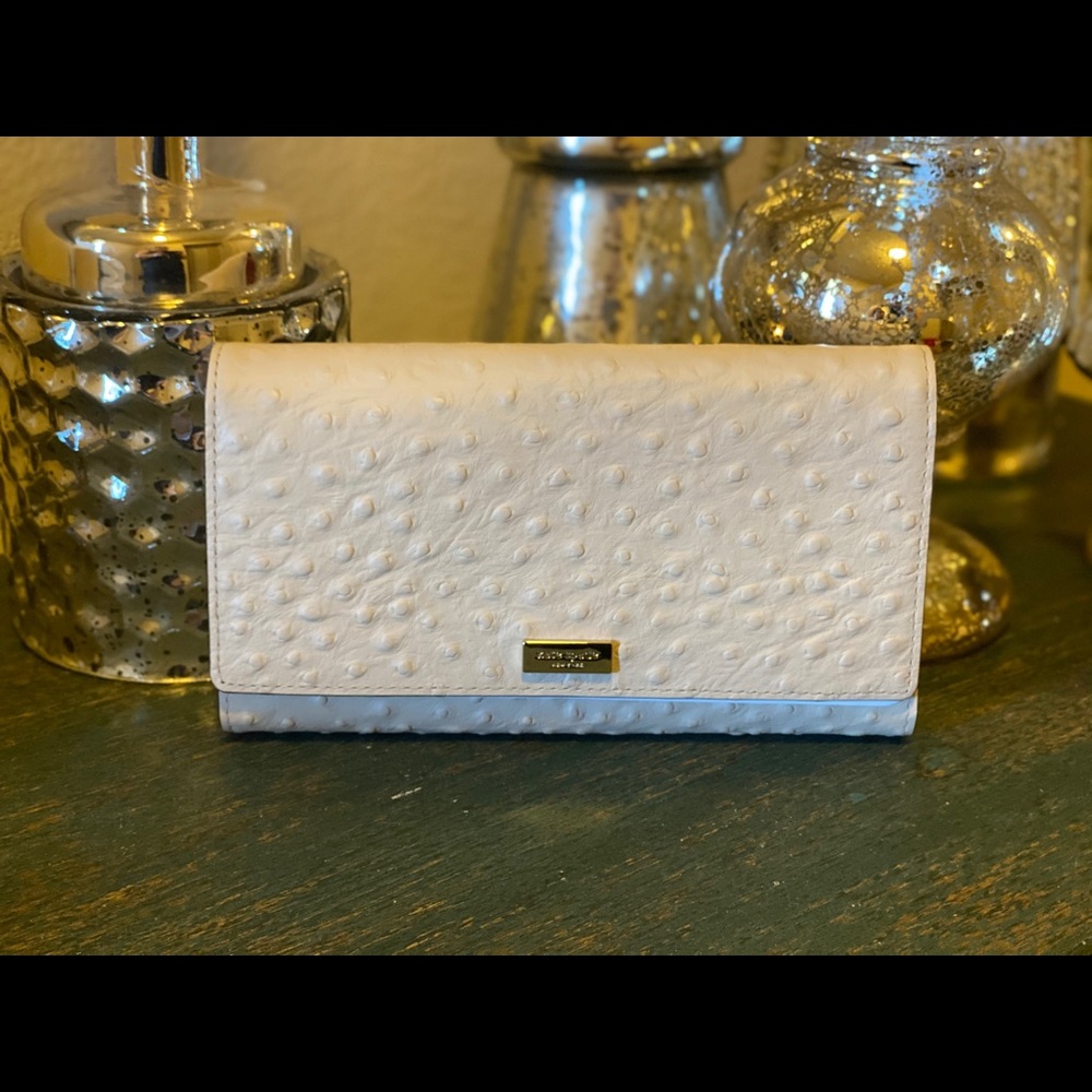Kate Spade Alexander Ave embossed ostrich leather